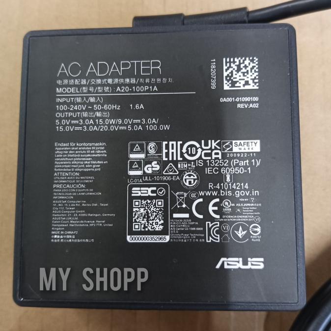 Jual Adaptor Charger Asus Rog Flow X13 Z13 Gv301 Gz301 G533qm Ga401qm