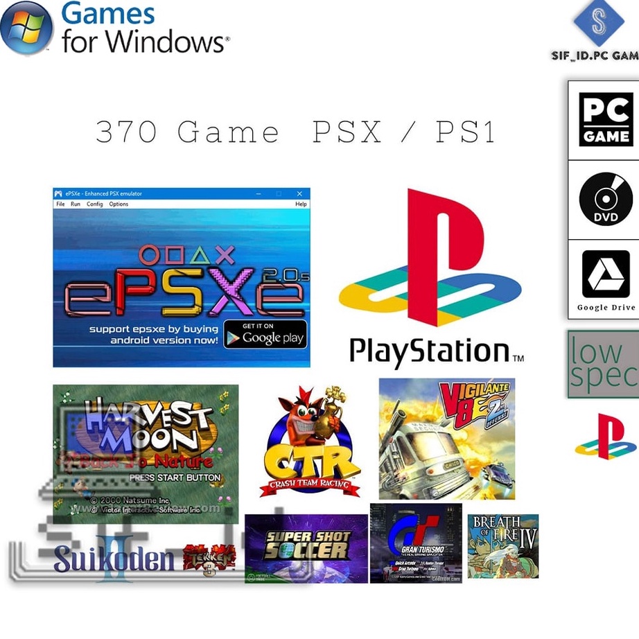 Jual 370 Judul Game PSX PS1 + Emulator PC Lengkap Game PS 1 ePSXe Shopee Indonesia
