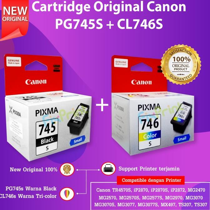 Jual Cartridge Tinta Canon PG-745s 745s 745 Small Printer PIXMA Black ...