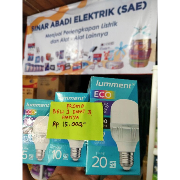 Jual lampu led hemat listrik beli 1 dapat 3 (15,10,5 Watt) | Shopee