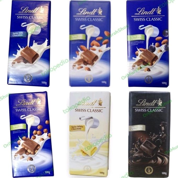 Jual Lindt Swiss Classic Chocolate Milk Almond Hazelnut Raisin Dark Coklat Shopee Indonesia 4226