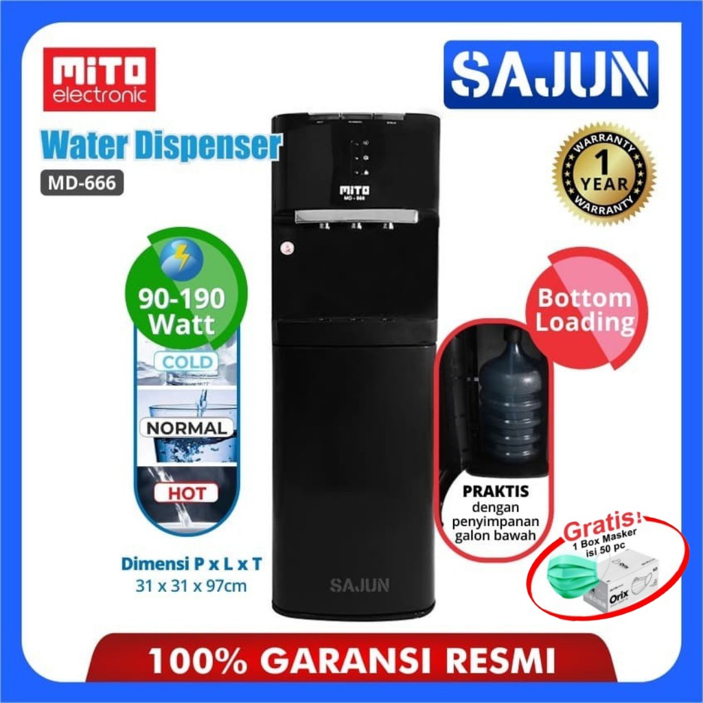 Jual Mito Md 666 Water Dispenser Galon Bawah Md666 Shopee Indonesia 1613