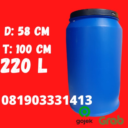 Jual Tong Drum Air Drum Tempat Sampah Plastik Tebal 200 Liter L Biru Terlariss Shopee 3295