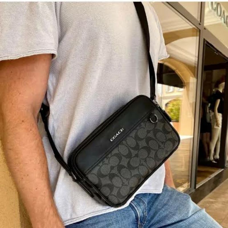 Jual Tas Branded Slingbag Graham in Signature Black Original Tas