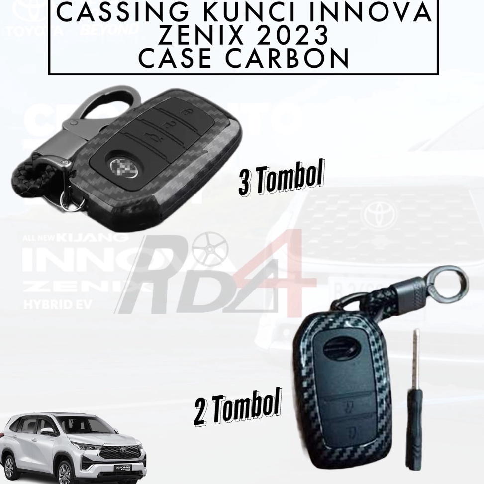 Jual Baru BUv Casing Carbon Kunci Innova Zenix 2023 Hard Case Key Cover ...