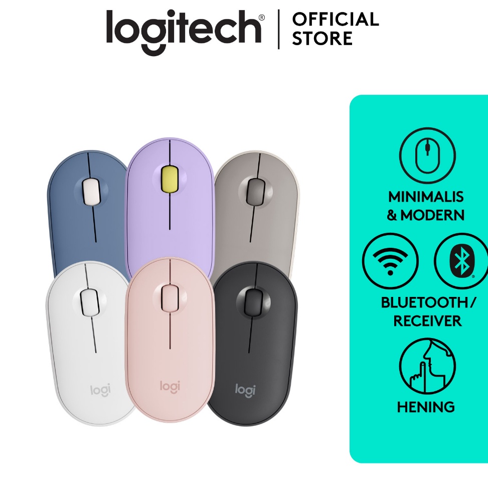 Jual RECOMENDED Logitech Pebble M350 Mouse Wireless Bluetooth untuk ...