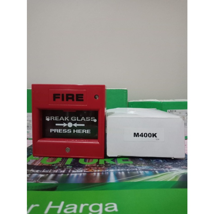 Jual M400K Break Glass Manual Call Point Fire Alarm System Sensor ...