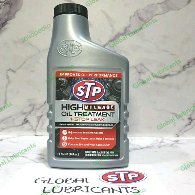 Jual STP High Mileage Oil Treatment + Stop Leak (Aditif Pencegah