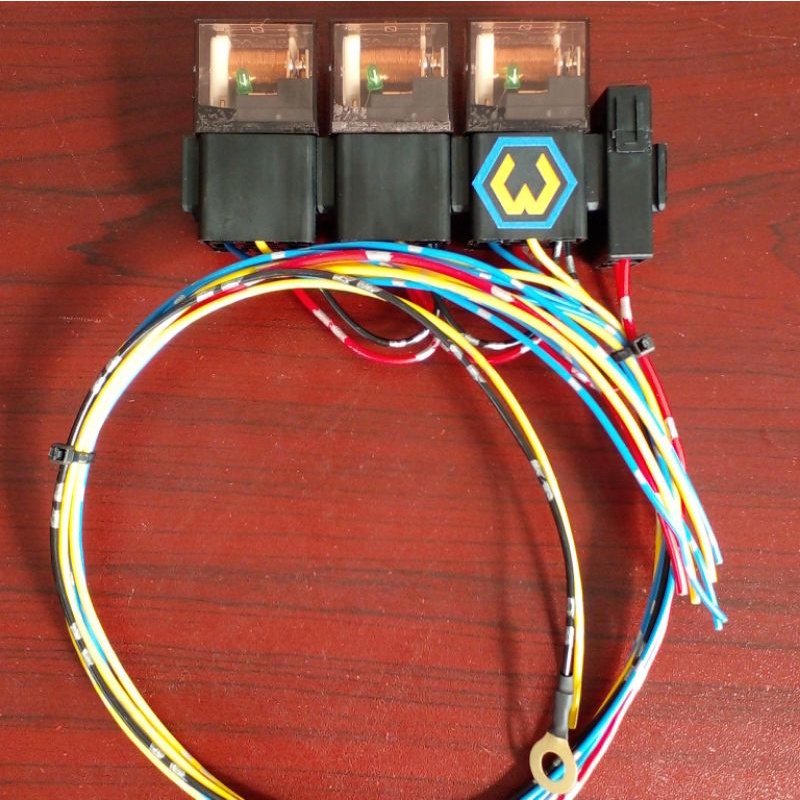 Jual Relay set 4 jalur multi fungsi lampu tembak sorot klakson kipas