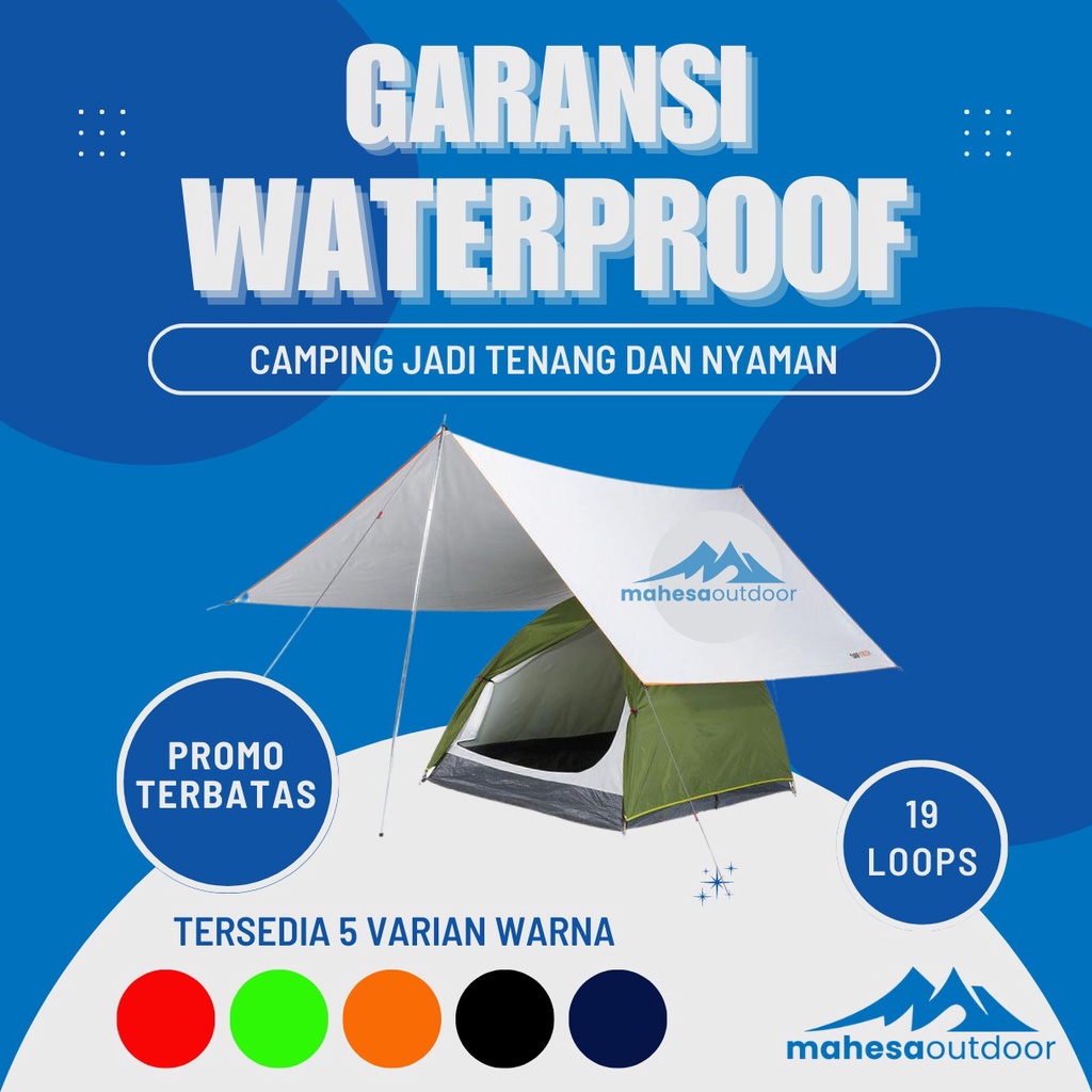 Flysheet Mahesa Outdoor Bahan Tebal 100% Anti Air Tarptent Atap Tenda Alas Tenda
