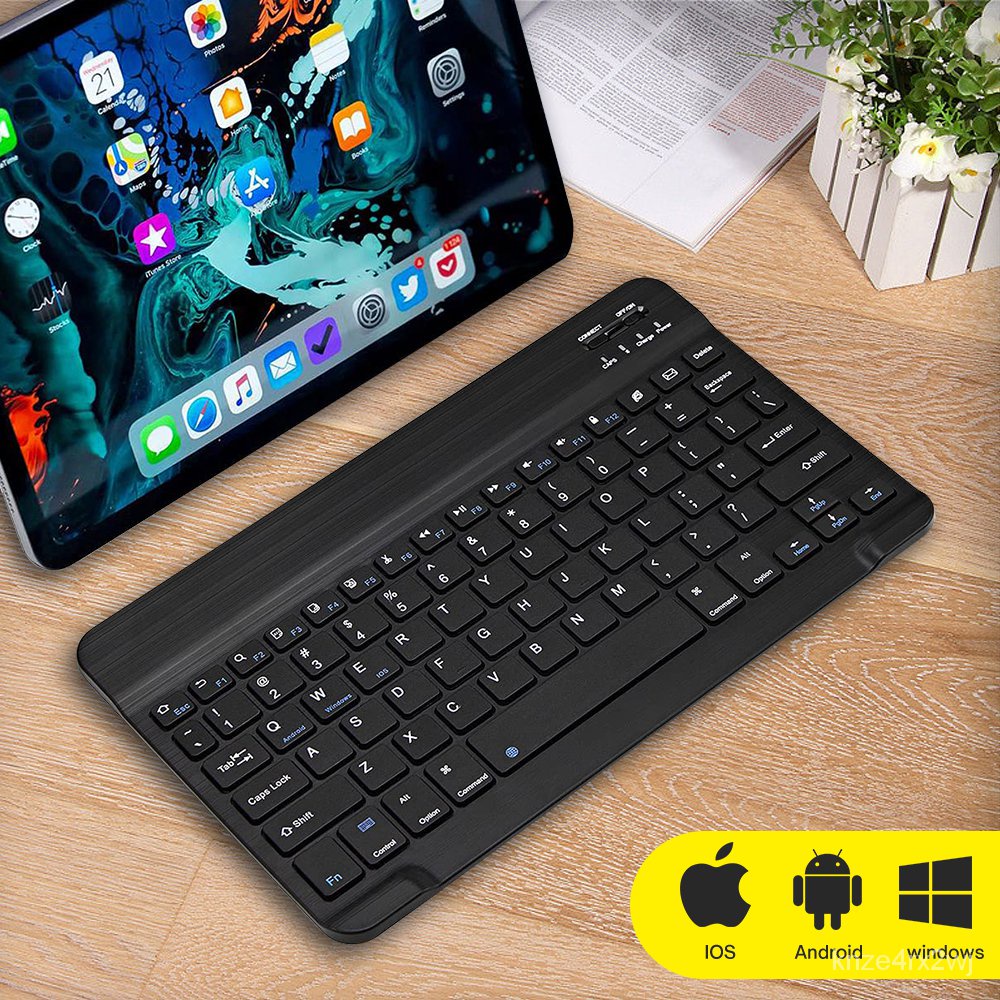 Jual &10 in Wireless Bluetooth Keyboard For Tablet iPad iPhone Rubber ...