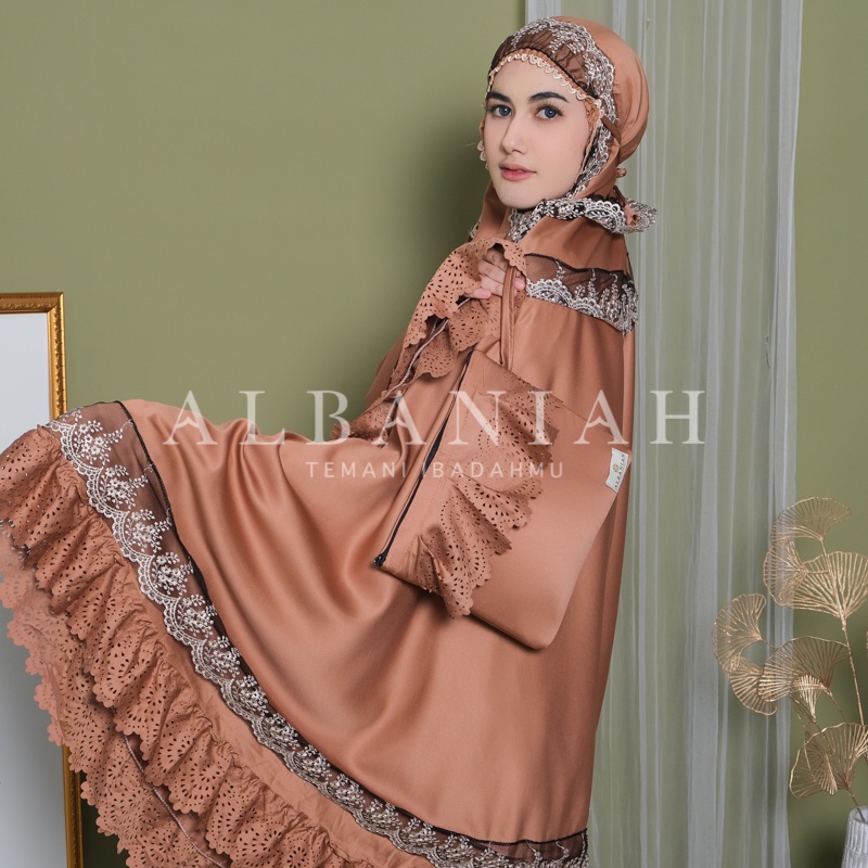 Mukena Dewasa Renda Susun Dayana Series Sutra Velvet Premium