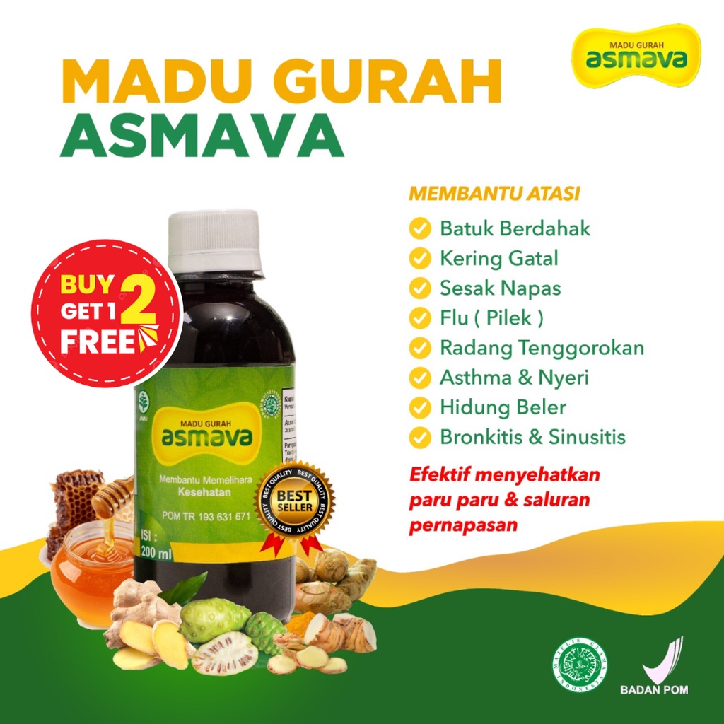 Jual Madu Gurah Asmava Obat Asma Sesak Nafas Flu Batuk Berdahak Kering ...