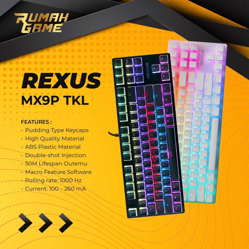 Jual Rexus Keyboard Gaming Mechanical Legionare MX9 Pudding / MX9P TKL ...