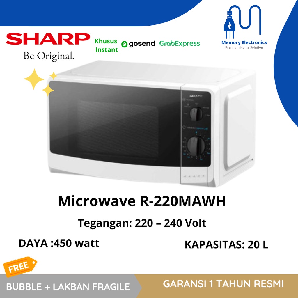 Jual SHARP Microwave Oven R21D0(S)IN Silver Hitam 23 Liter Low Watt