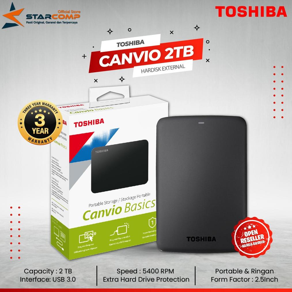 Jual Toshiba Canvio Basic 2TB HD HDD Hardisk Harddisk Eksternal ...