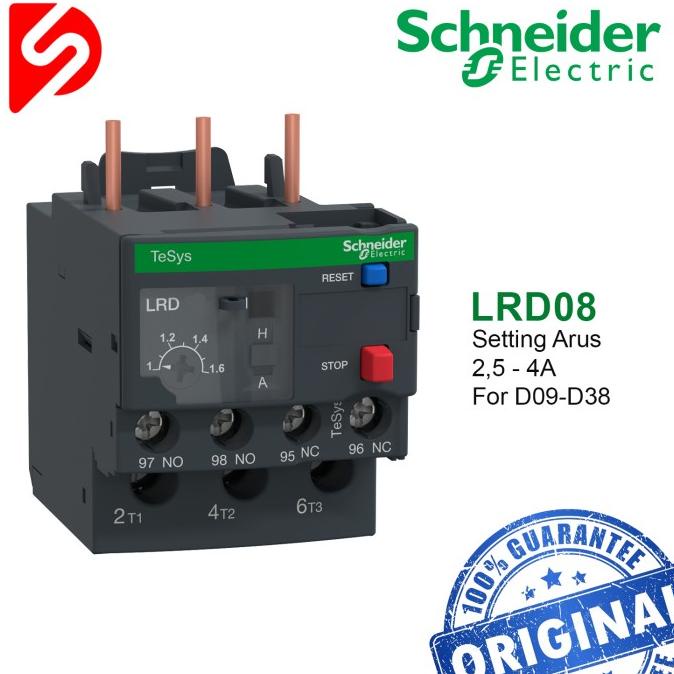 Jual Komponen Listrik Thermal Overload Relay Lrd08 2,5-4A Termal ...
