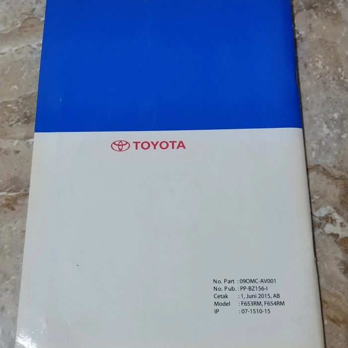 Jual Promo!!! Buku Pedoman Pemilik Toyota Avanza / Manual Book Toyota