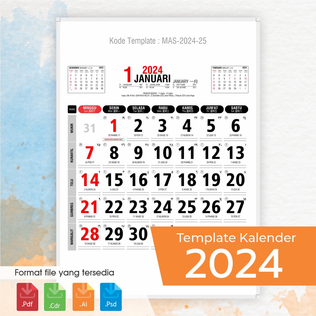 Jual KALENDER AO 2024 - MAS-2024-25 | Shopee Indonesia