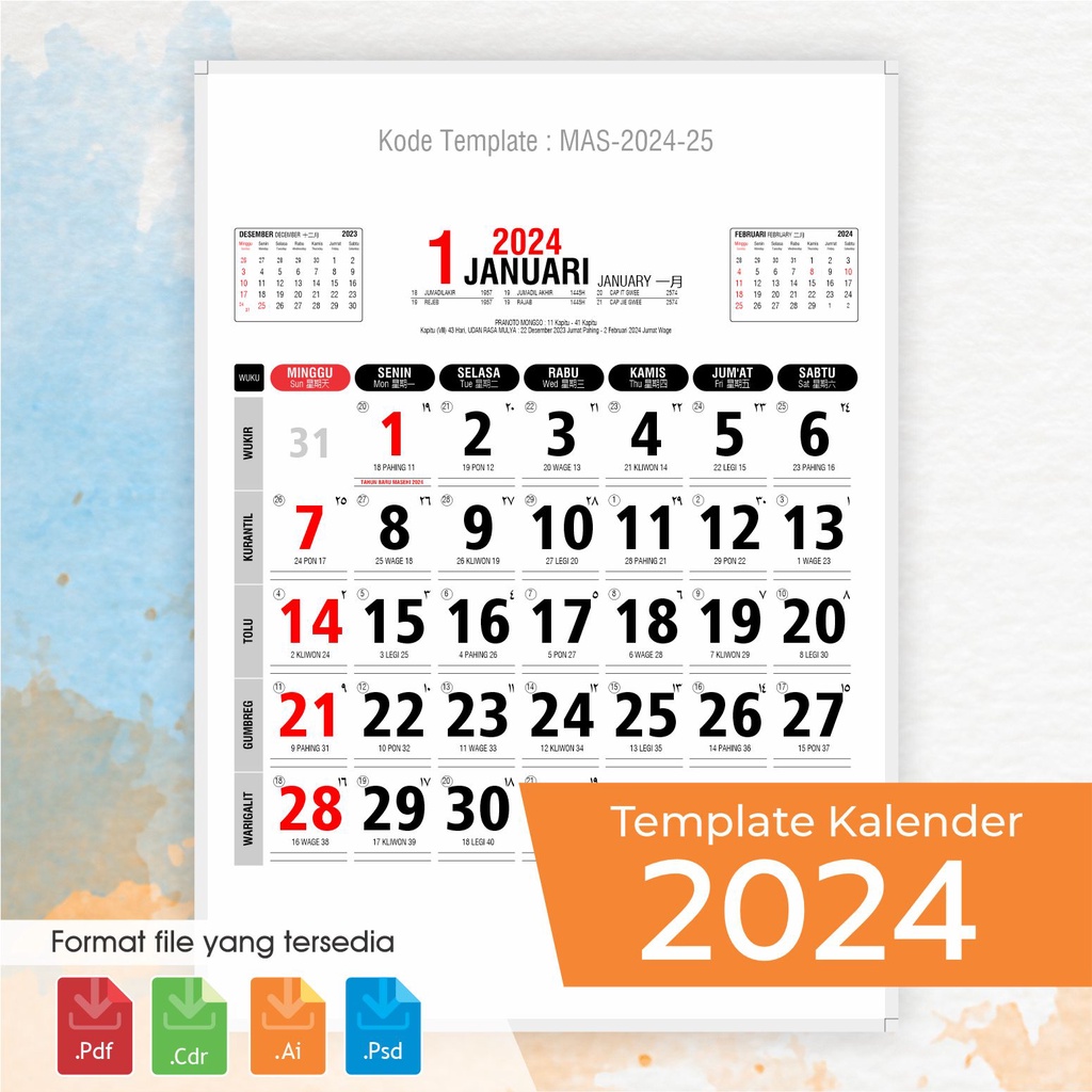 Jual KALENDER AO 2024 MAS202425 Shopee Indonesia