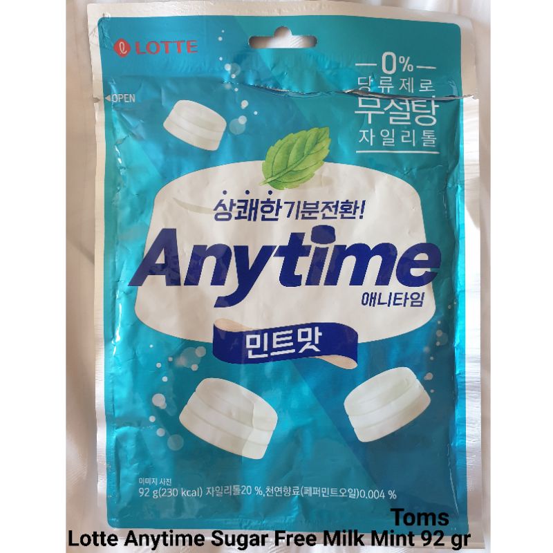 Jual Lotte Xylitol Anytime Sugar Free Candy Milk Mint 92 gr Permen Xylitol Bebas Gula Korea