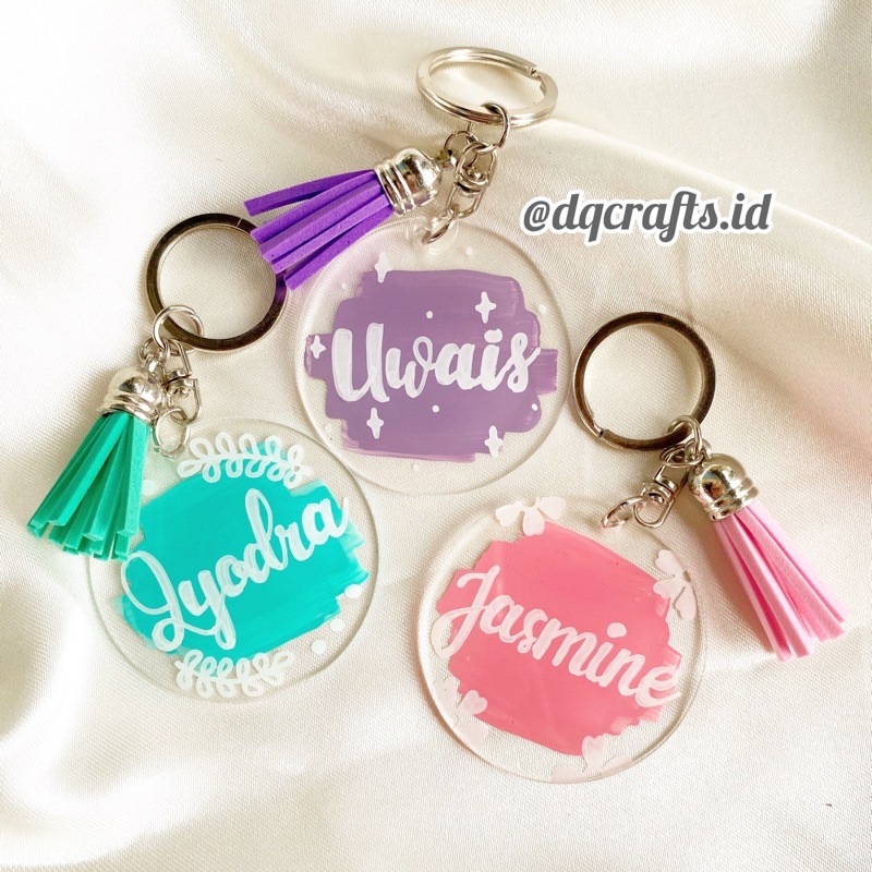 Jual Gantungan Kunci Nama Custom Akrilik Keychain Akrilik Nama Custom