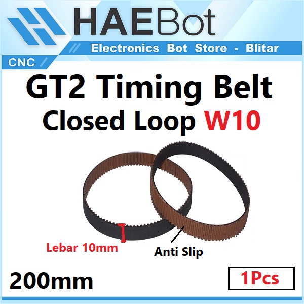 Jual [HAEBOT] GT2 Timing Belt 10mm 200mm Closed Loop Anti Slip MXL W10
