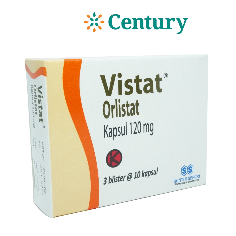 Jual VISTAT 120MG 1 STRIP 10 TAB / ORLISTAT 120 MG / OBESITAS / TERAPI