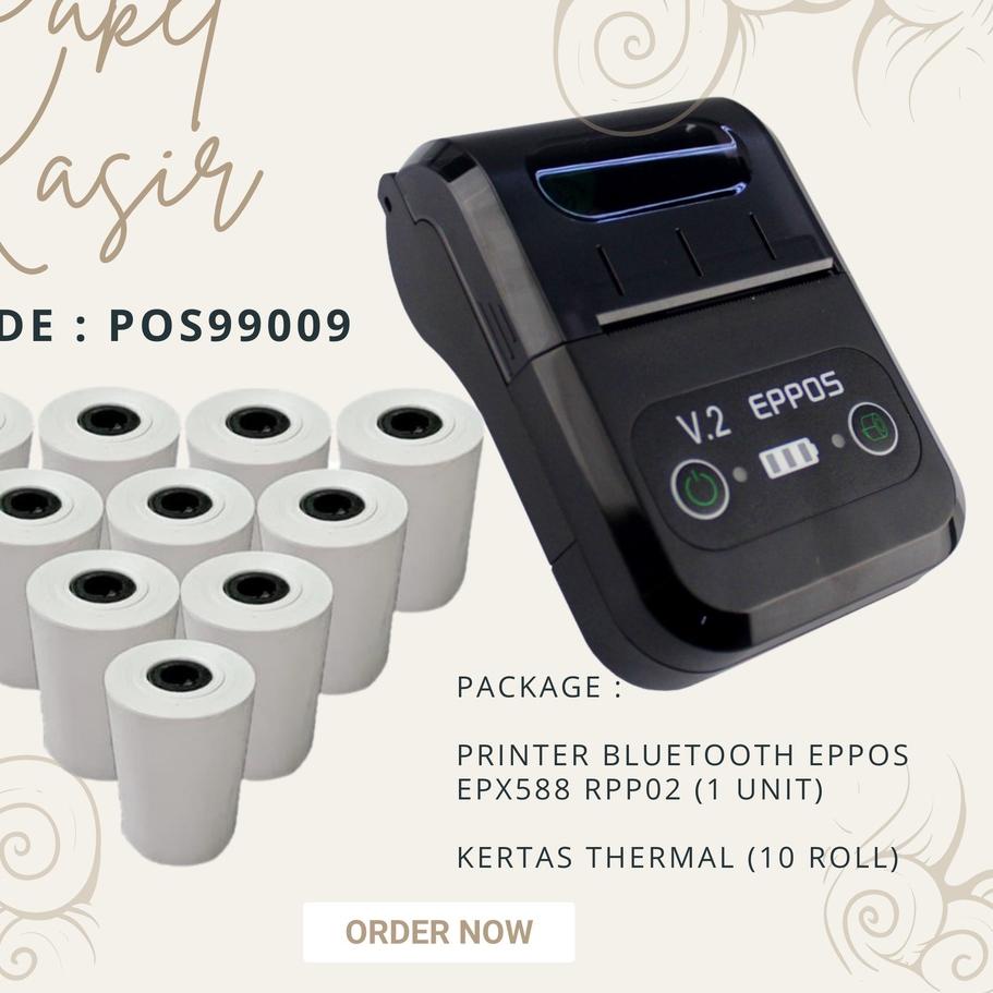 Jual Sale ⭐Paket Printer Bluetooth EPPOS RPP02 (Baterai) + 10 Roll ...