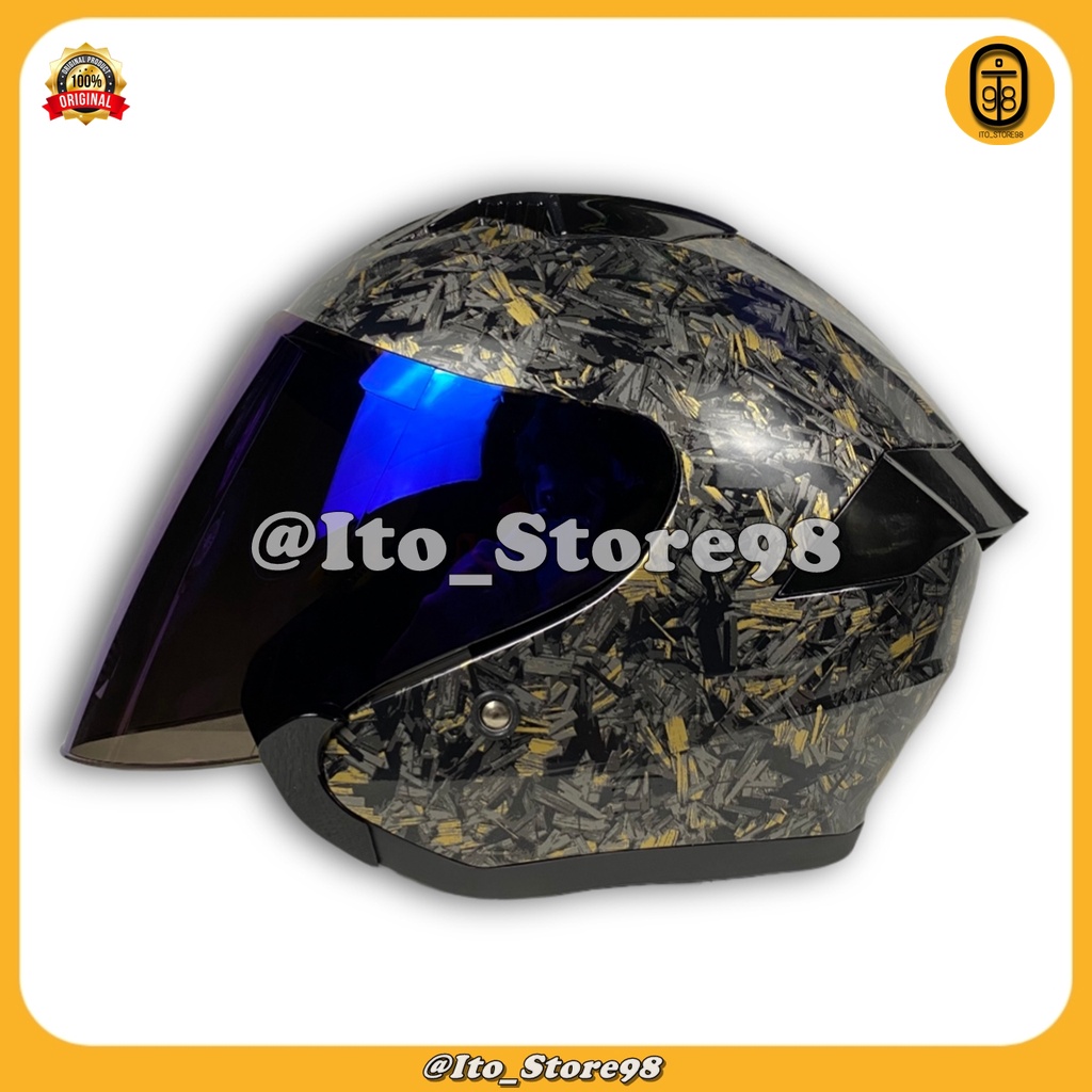 Jual Helmets Sepeda Motor Half Face Gift Sargon Carbone Forget Series ...