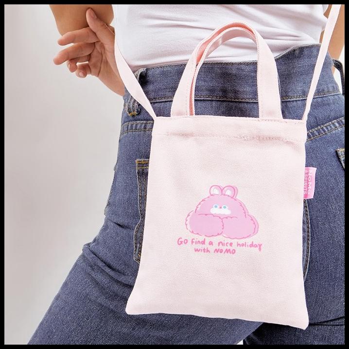 Kkv Mini Canvas Crossbody Sling Bag Tas Selempang Wanita Motif Kartun