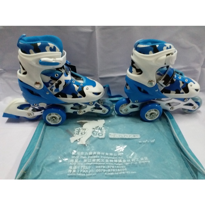 Jual Sepatu roda model Bajaj Biru Loreng | Shopee Indonesia