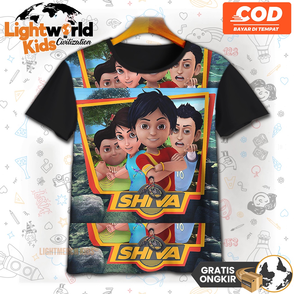 Jual Baju Kaos 3D Anak Model Kartun Shiva v1 T'Shirt 3D Printing Anime ...