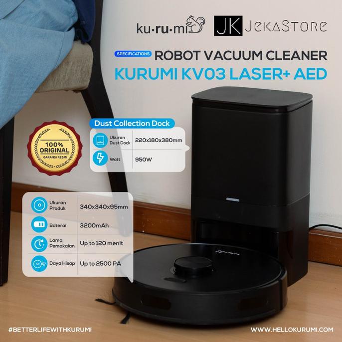 Jual KURUMI KV03 Laser+ Robot UV Vacuum Cleaner Shopee Indonesia