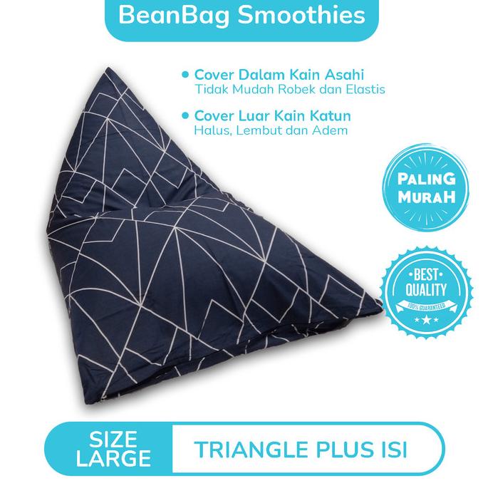 Jual Bean Bag Plus Isi Size Dewasa Triangle Midnightblue Beanbag