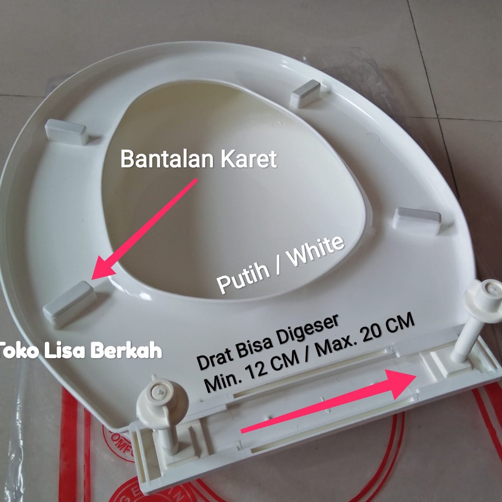 Jual Chekout Tutup Closet Duduk Toilet Cover Universal Dan Bantalan Karet Model Toto Shopee