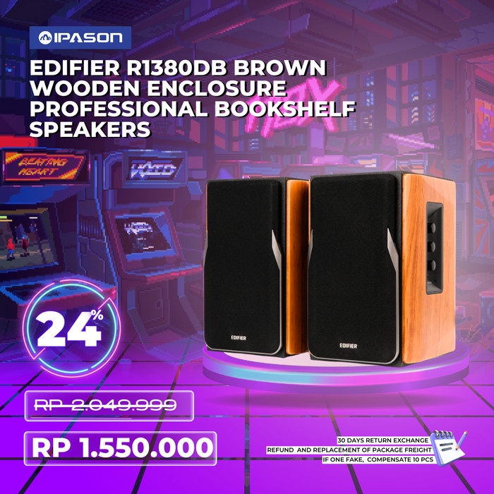 Jual Edifier R1380DB Brown Wooden enclosure Professional Bookshelf ...