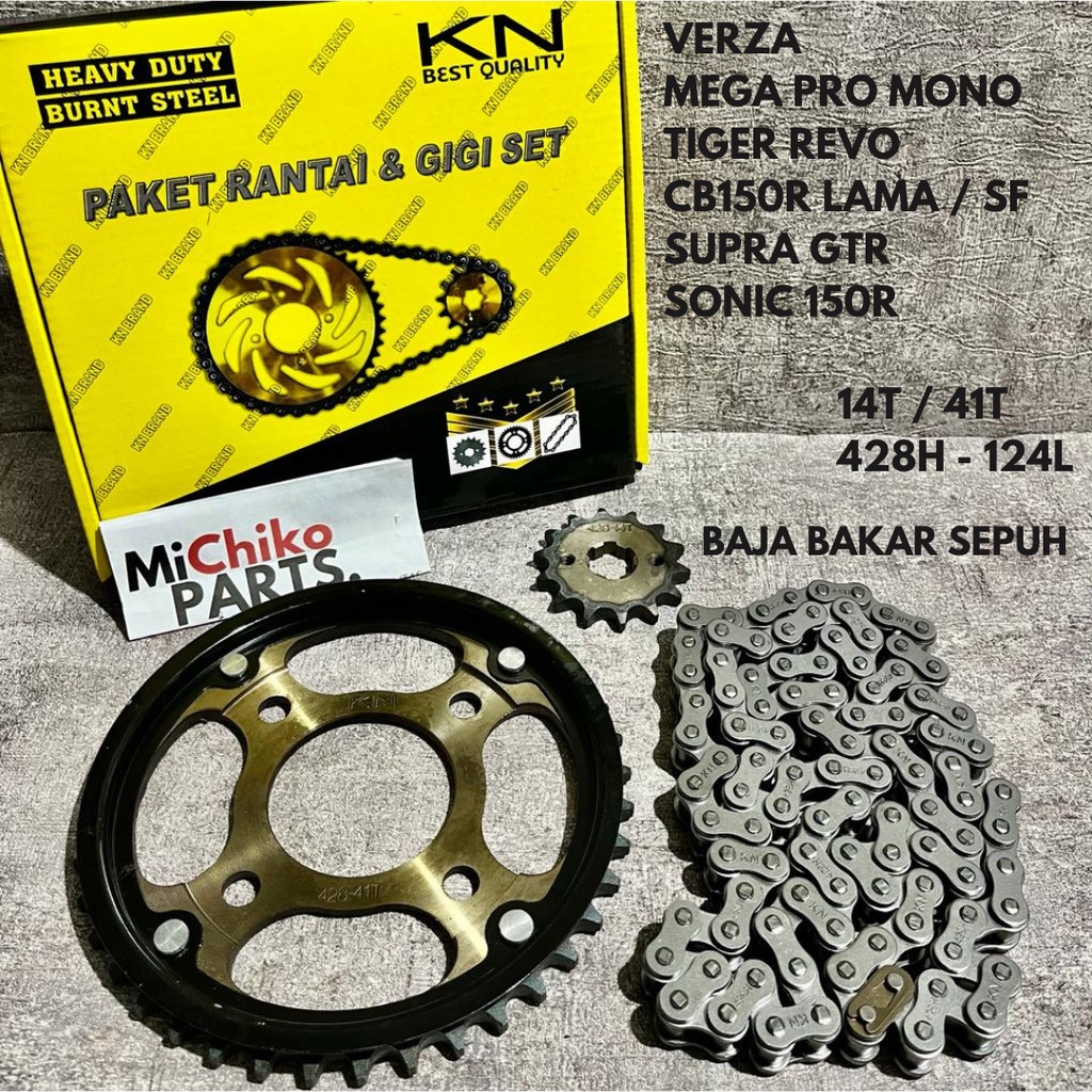 Jual Gear Gir Set Rantai 428H Honda Verza Versa 150 PNP Mega Pro New