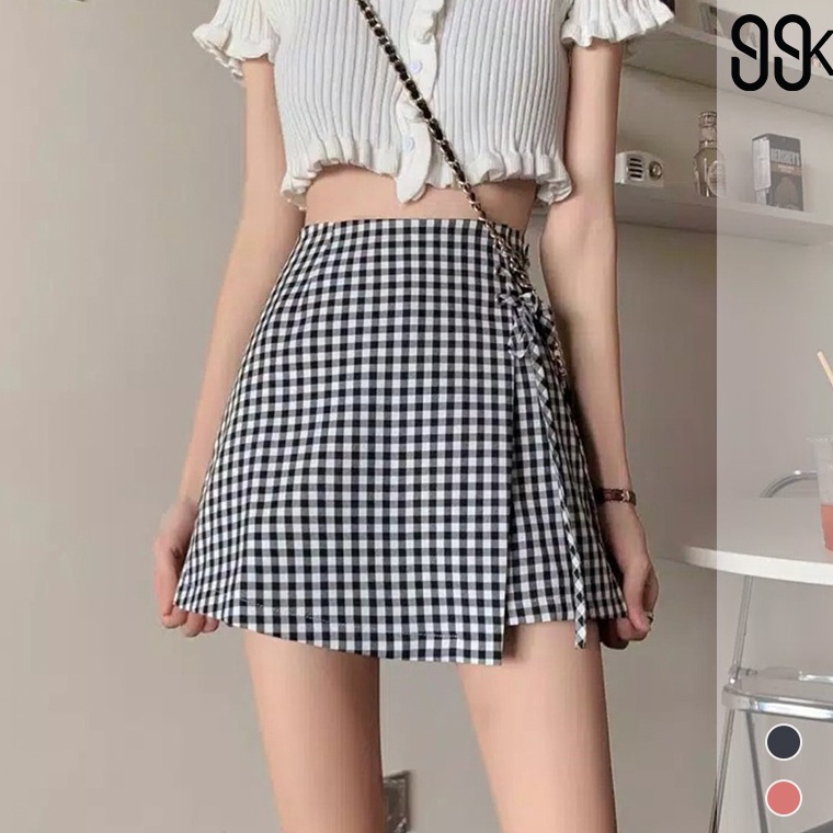Jual TREN TERBARU Square Ribbon Skirt Rok Celana Pita Kotak-Kotak 1198 ...