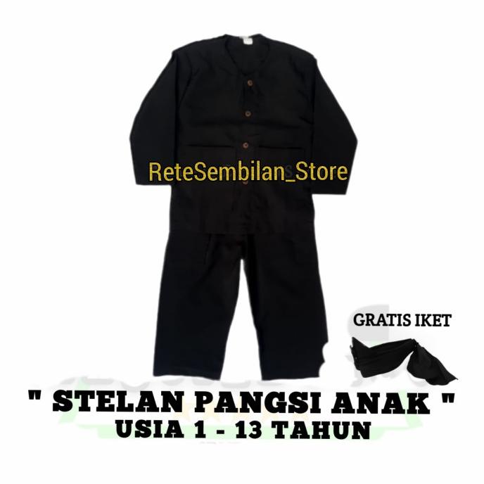 Jual Ready Stelan Pangsi Anak / Pangsi Anak / Baju Pangsi Anak Hitam