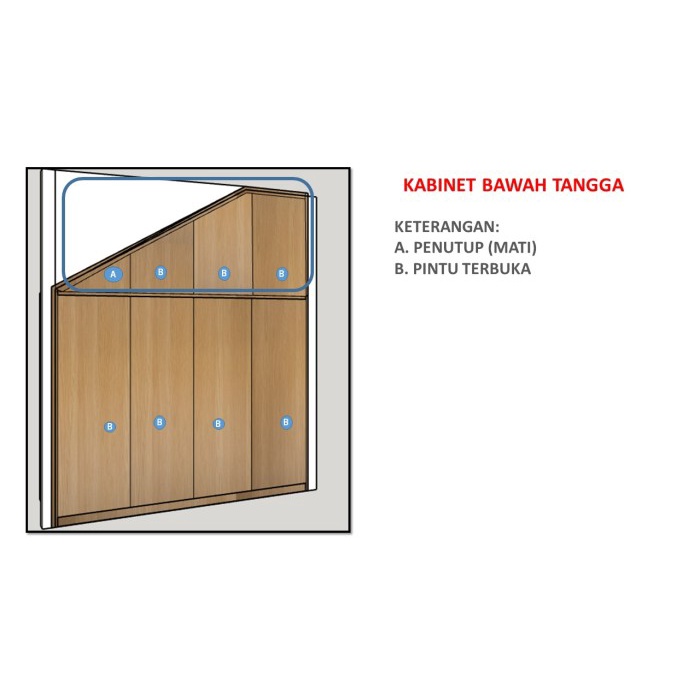 Jual Hamp Kabinet Bawah Tangga - Rak Bawah Tangga - Cover Pintu Bawah