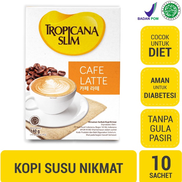 Jual Laris Tropicana Slim Cafe Latte 10 Sachet 14gr Kopi Susu Nikmat