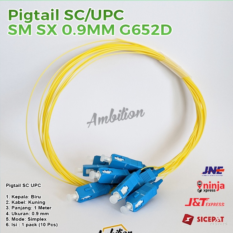 Jual New Stock!.. [Bisa Bayar Ditempat] Fiber Pigtail SC/UPC 0.9mm SM 1 ...