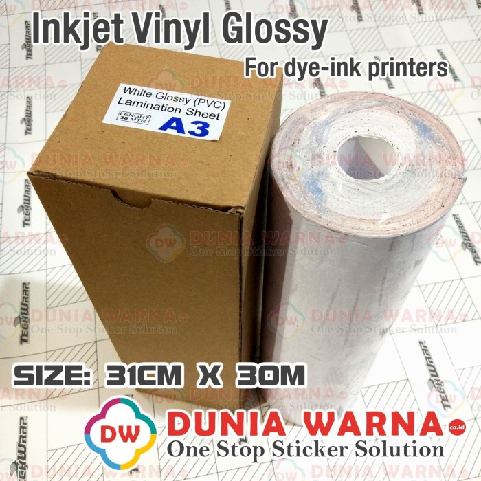 Jual Inkjet Vinyl Glossy Coated Printable Untuk Printer Dye Ink 30 cm ...