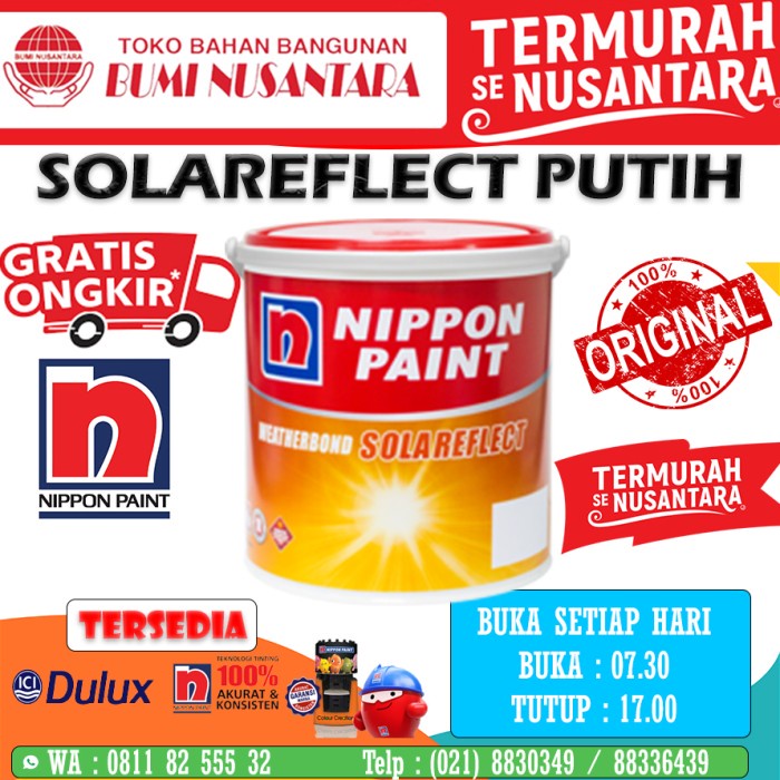 Jual NIPPON SOLAREFLECT 2,5L PUTIH CAT EXTERIOR NIPPON PAINT ...