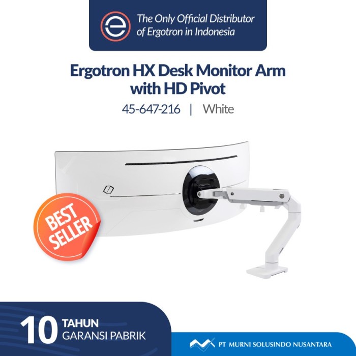 Jual Ergotron HX Desk Monitor Arm with HD Pivot white (45647216