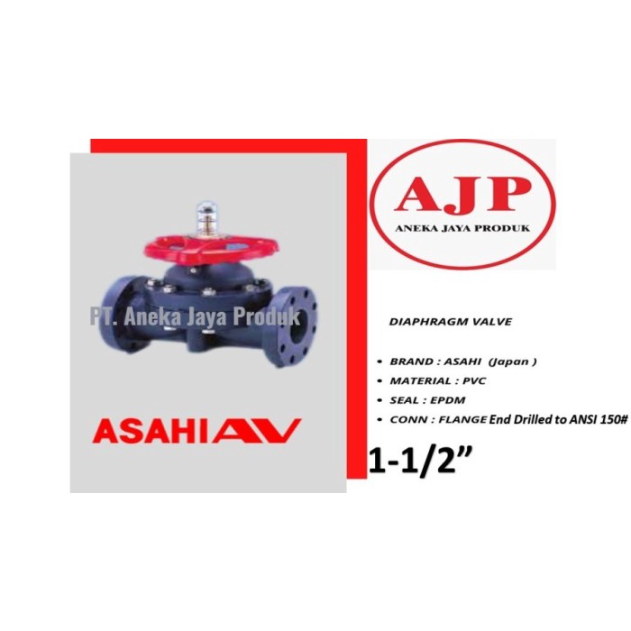 Jual DIAPHRAGM VALVE TYPE 14 / PVC / EPDM FLANGE ANSI 150 / ASAHI / 1