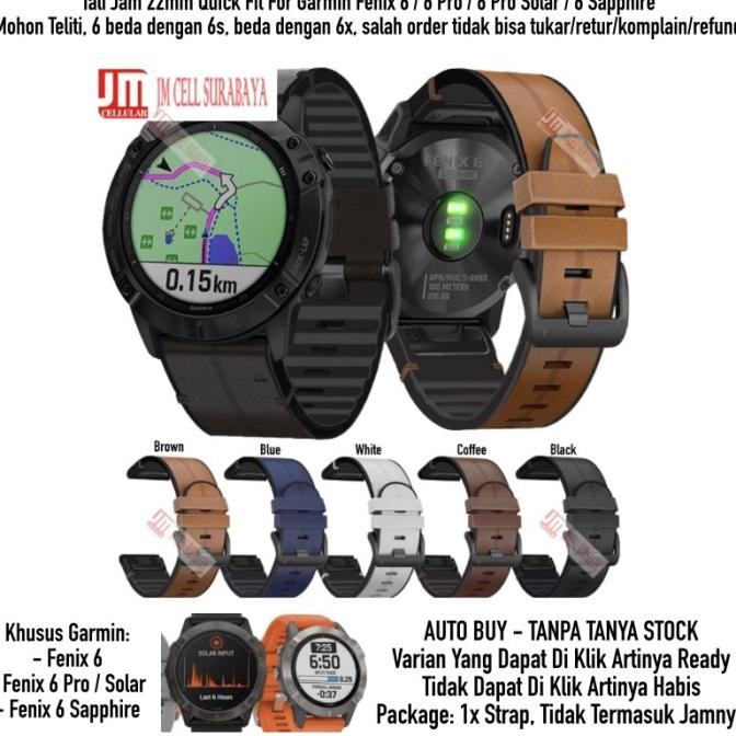 Jual Tali 22mm Quick Fit Strap Garmin Fenix 6 Pro Solar Sapphire