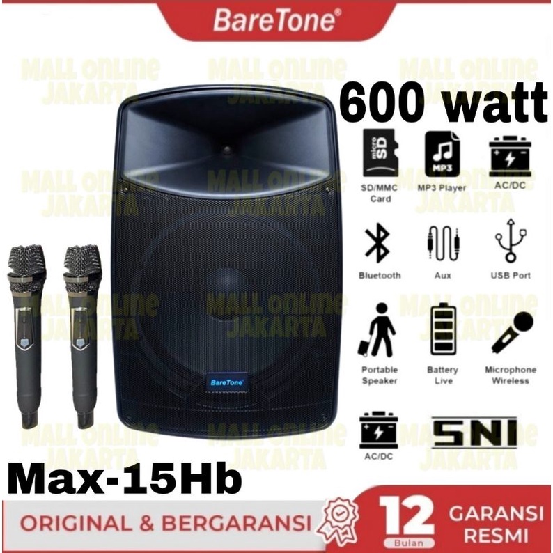 Jual Speaker Aktif Baretone Inch Max Hb Portable Original Aktiv Max