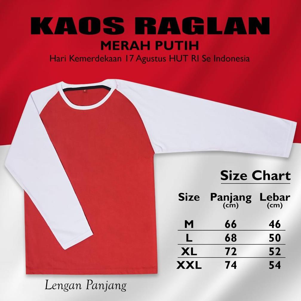 Jual Liso Wear - Kaos Raglan Seragam Merah Putih Hari Kemerdekaan 17 ...
